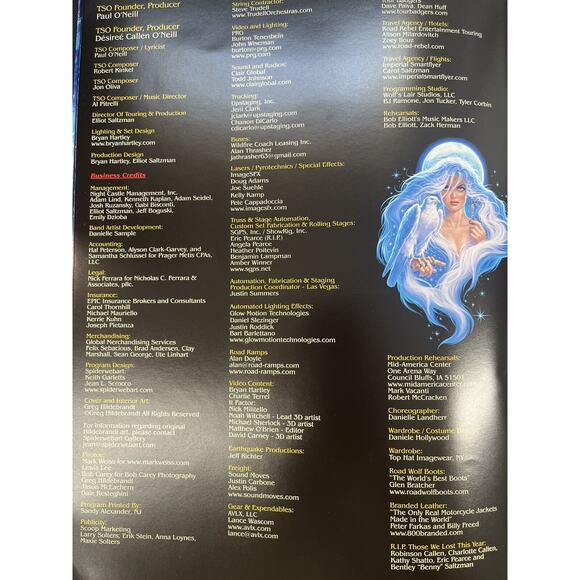 Trans Siberian‎ Orchestra Winter Tour 2022 official tour book Poster Included - Picture 9 of 10